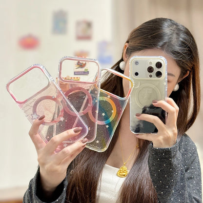 【Magnet内蔵】ドリーミーグラデーション きらめき スター クリアスマホケース｜iPhone対応 #241025