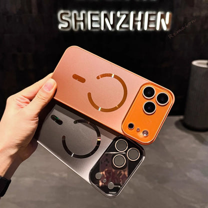 メタリックリング Magnet内蔵 iPhoneケース｜ミラー調・スタイリッシュ #240316