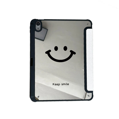 【iPadケース】ニコちゃん 鏡付き 三つ折り iPadケース 手帳型 カバー #261153