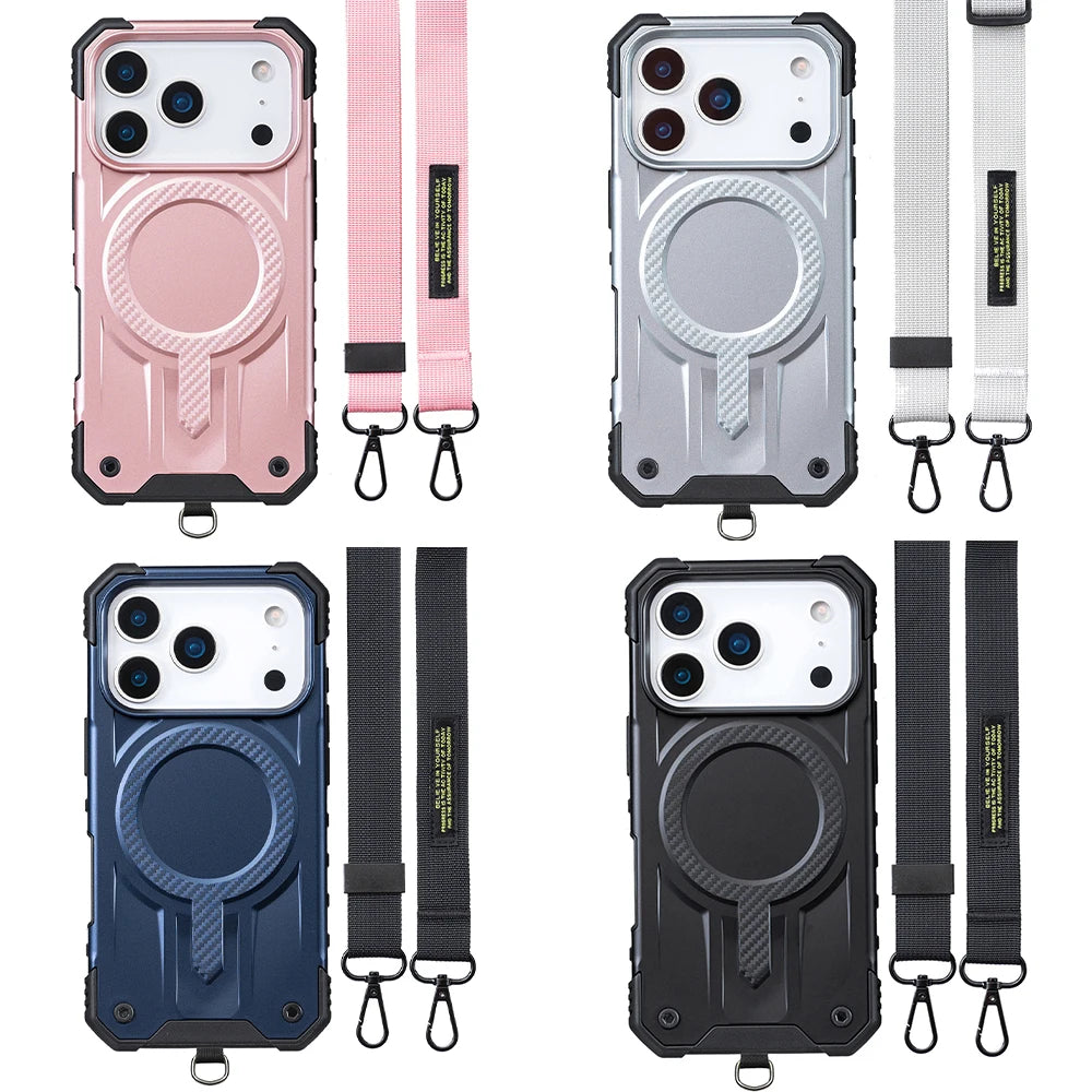 アーマー 耐衝撃 ショルダーストラップ付き Magnet内蔵 iPhoneケース｜タフ・スポーティ #260043