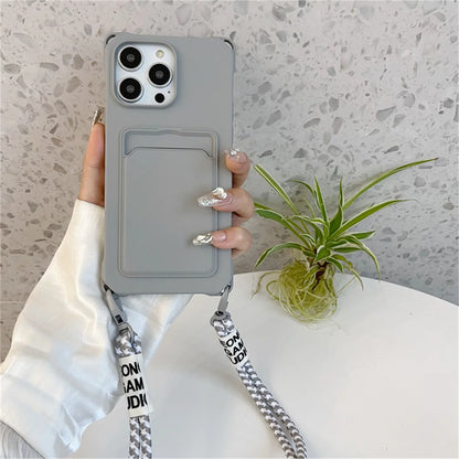 【ネオンストラップカード】カードポケット×ショルダーストラップ スマホケース｜iPhone対応 #240805