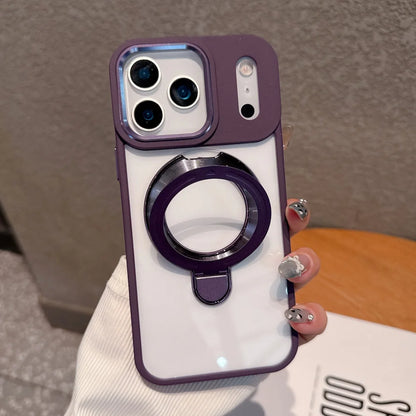 【リングスタンド】耐衝撃クリア×メタルリング付きスマホケース｜iPhone対応 #250304
