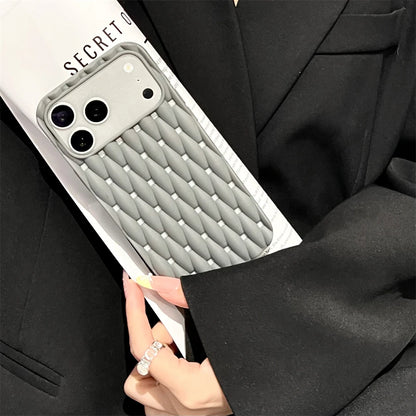 立体編み込みテクスチャー マットカラー iPhoneケース｜スポーティ #260041
