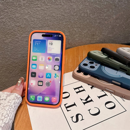 【折りたたみスタンド】シンプルカラー iPhoneケース #260131