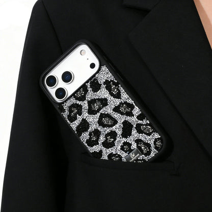 【キラキラビジューシリーズ】フルラインストーン ヒョウ柄 レオパード グリッター デコ スマホケース｜iPhone対応 #260113