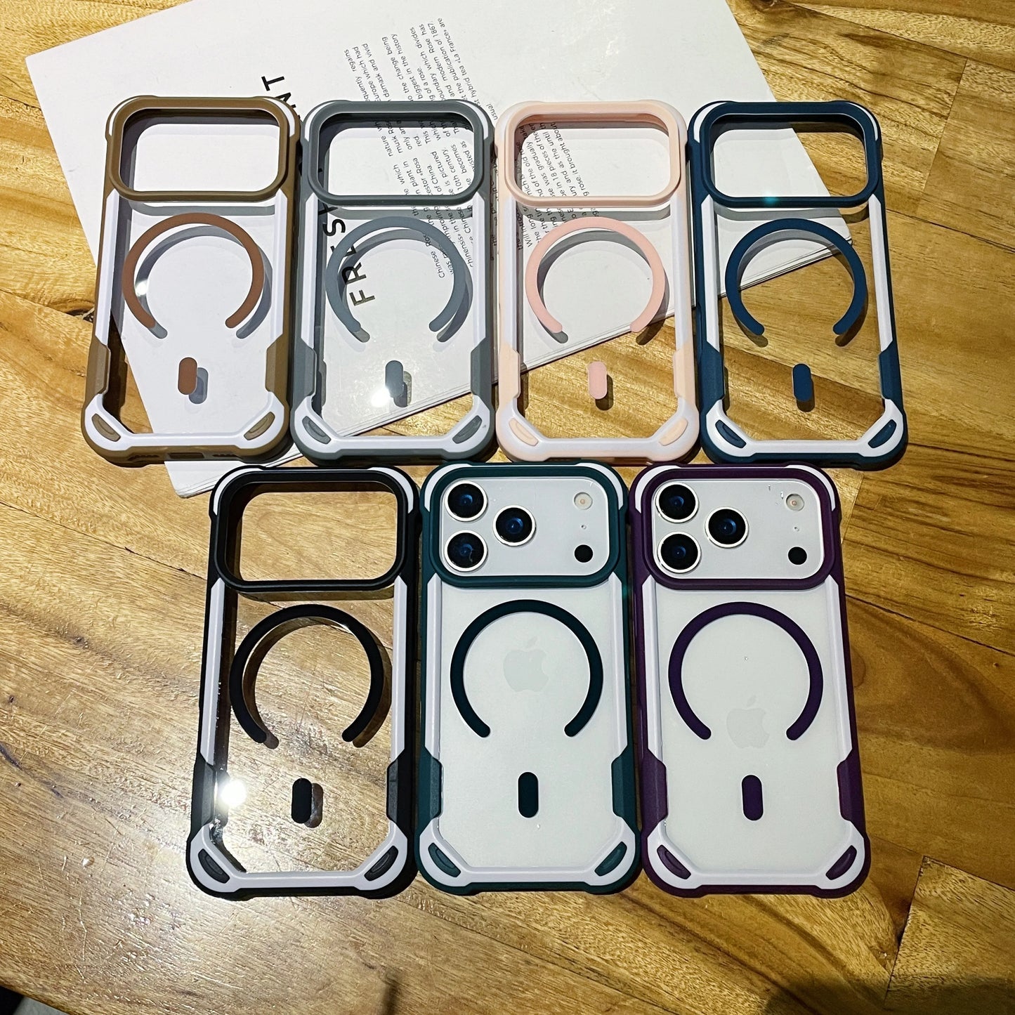 Magnet内蔵 耐衝撃クリア iPhoneケース｜透明バック #240106