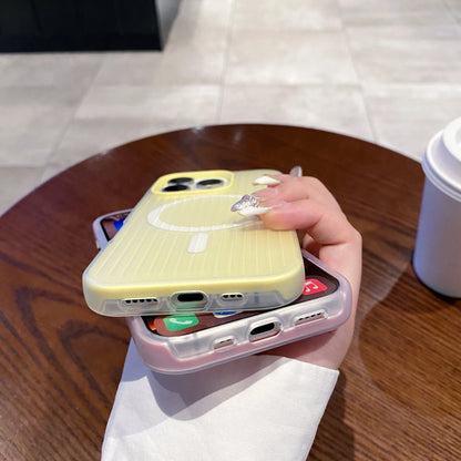 【ワイヤレス充電対応シリーズ】パステルカラー スーツケース風 凹凸デザイン スマホケース｜iPhone対応 #250902