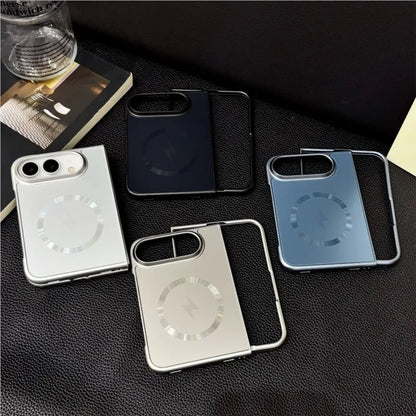 iPhone Duo メタリックリング 稲妻 マグネット内蔵ケース (全4色) モード・シック #261202