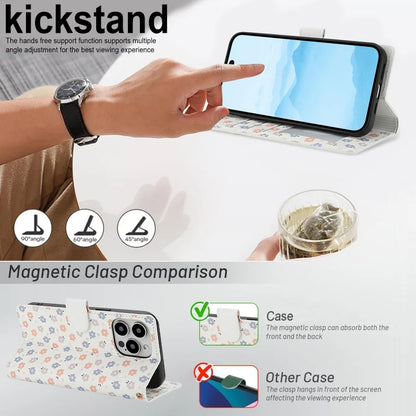 【ブックスタイル】花柄 フラワーキルティング ストラップ付き 手帳型 iPhoneケース｜カード収納 ショルダー対応 #240110