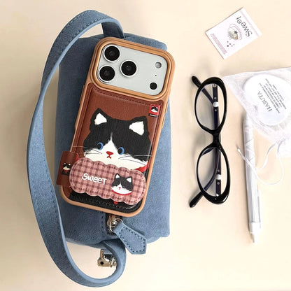 【キュートペット】ソフトレザー調 アニマル ポップカラー スマホケース｜iPhone対応 #240828