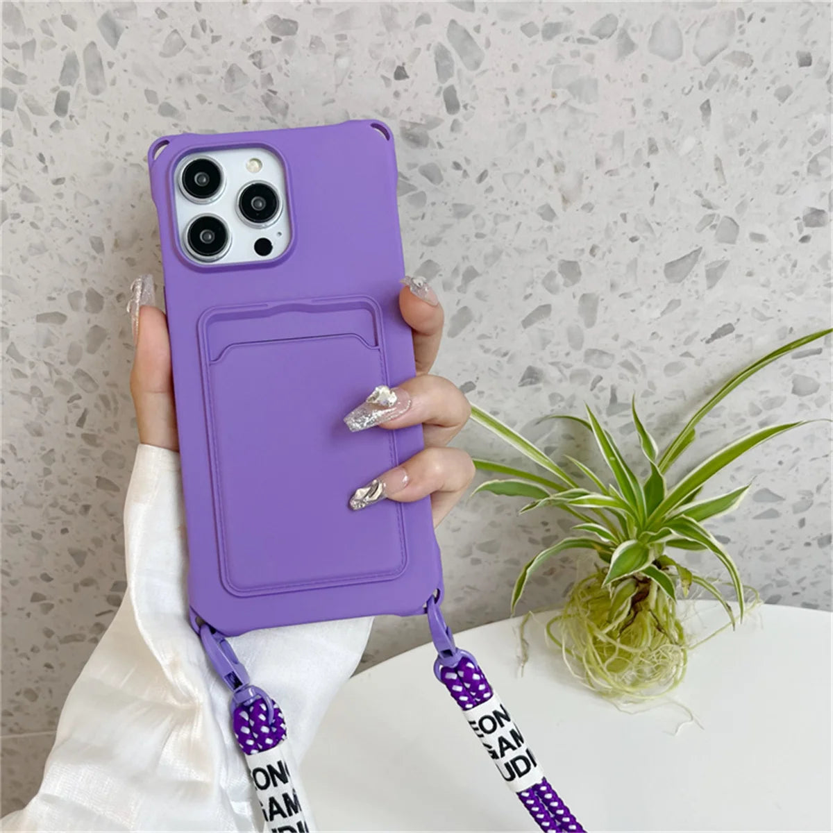 【ネオンストラップカード】カードポケット×ショルダーストラップ スマホケース｜iPhone対応 #240805