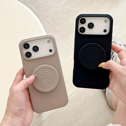 【スタンド付きシリーズ】くすみカラー シンプル無地 マット調スマホケース｜iPhone対応 #251031