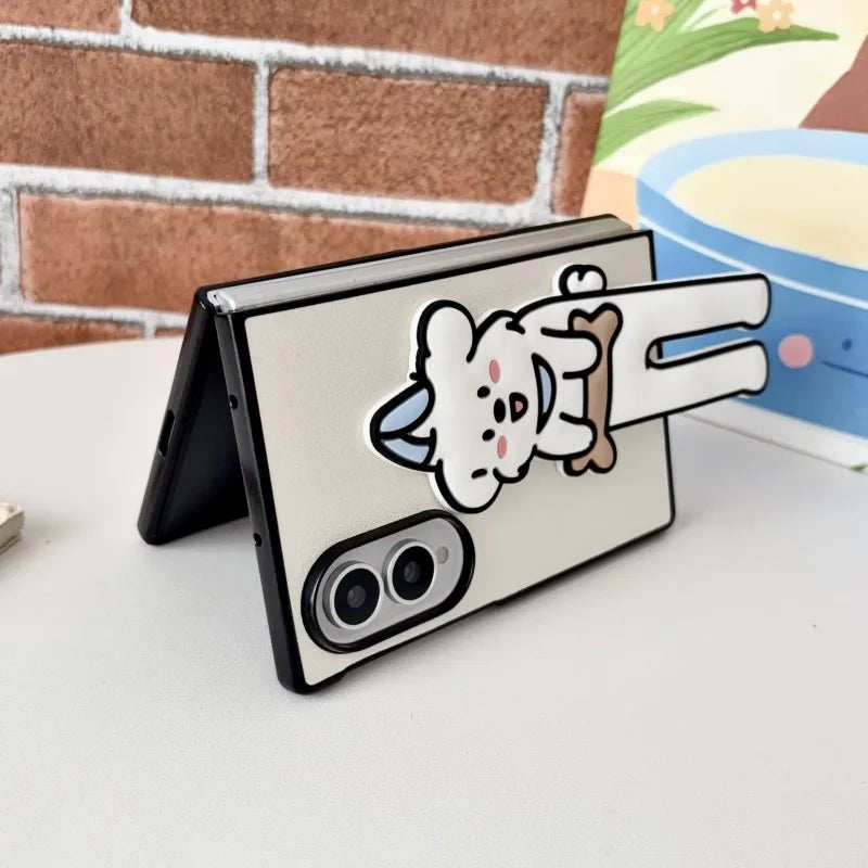 【Galaxy ８ Fold Ultra用】立体アニマル ベア スタンド付き スマホケース（耐衝撃 / 折りたたみ対応）＃261079