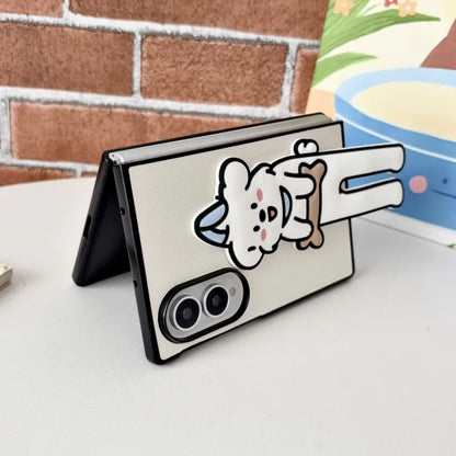 【Galaxy ８ Fold Ultra用】立体アニマル ベア スタンド付き スマホケース（耐衝撃 / 折りたたみ対応）＃261079