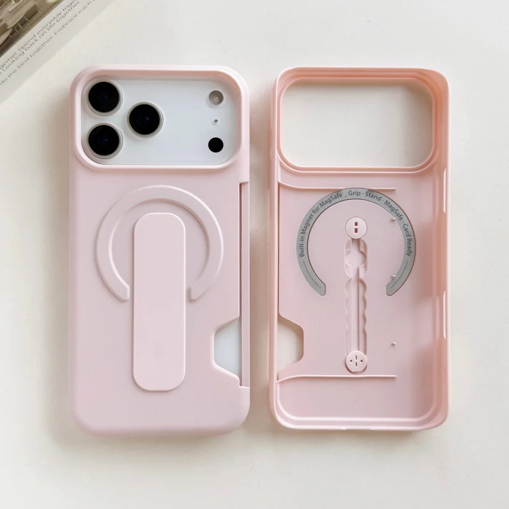 【Magnet内蔵】スライド式 シリコンベルト付き シンプルマット iPhoneケース #260128