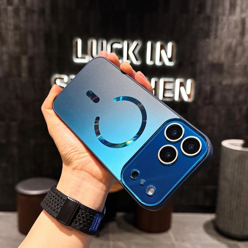 メタリックリング Magnet内蔵 iPhoneケース｜ミラー調・スタイリッシュ #240316