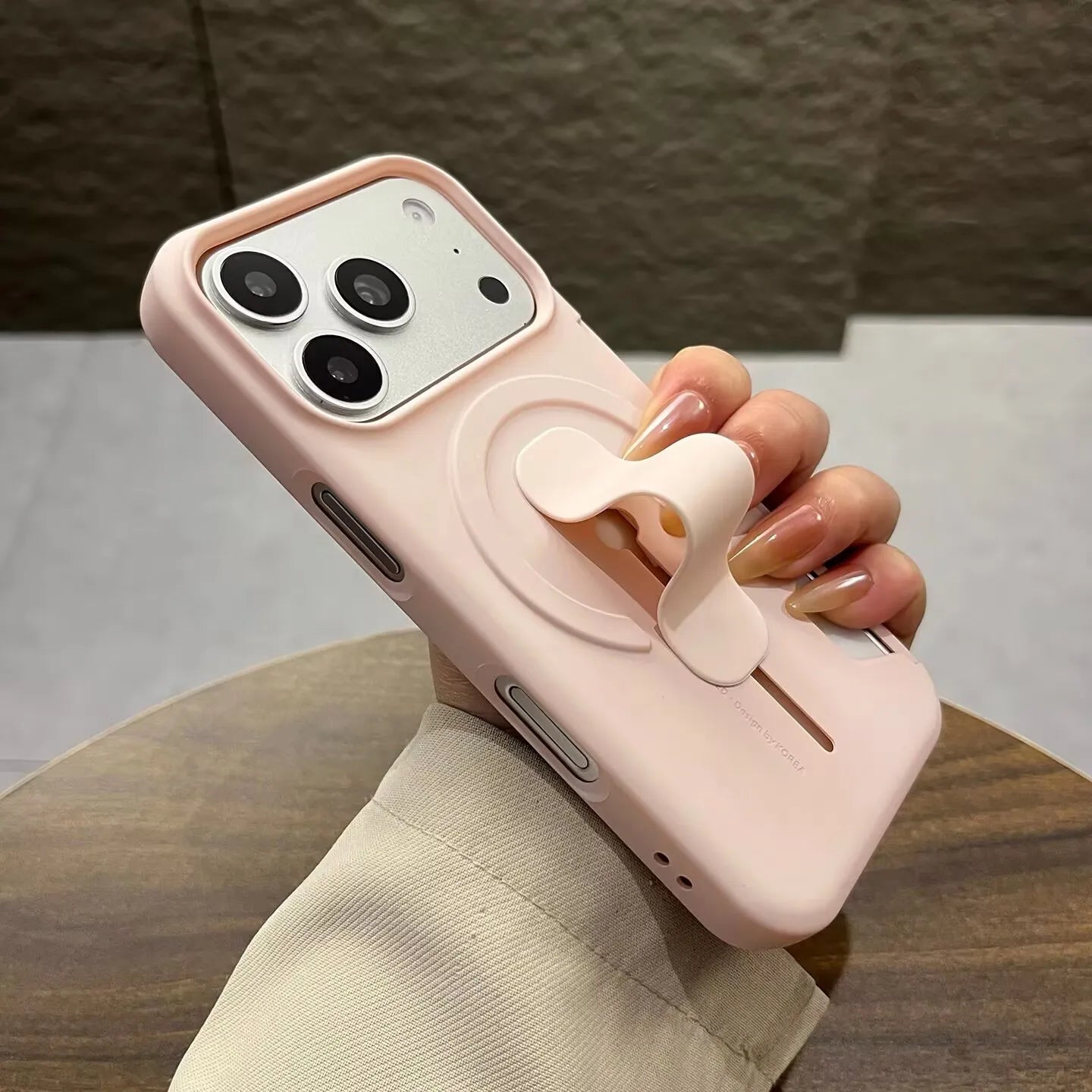 【Magnet内蔵】スライド式 シリコンベルト付き シンプルマット iPhoneケース #260128