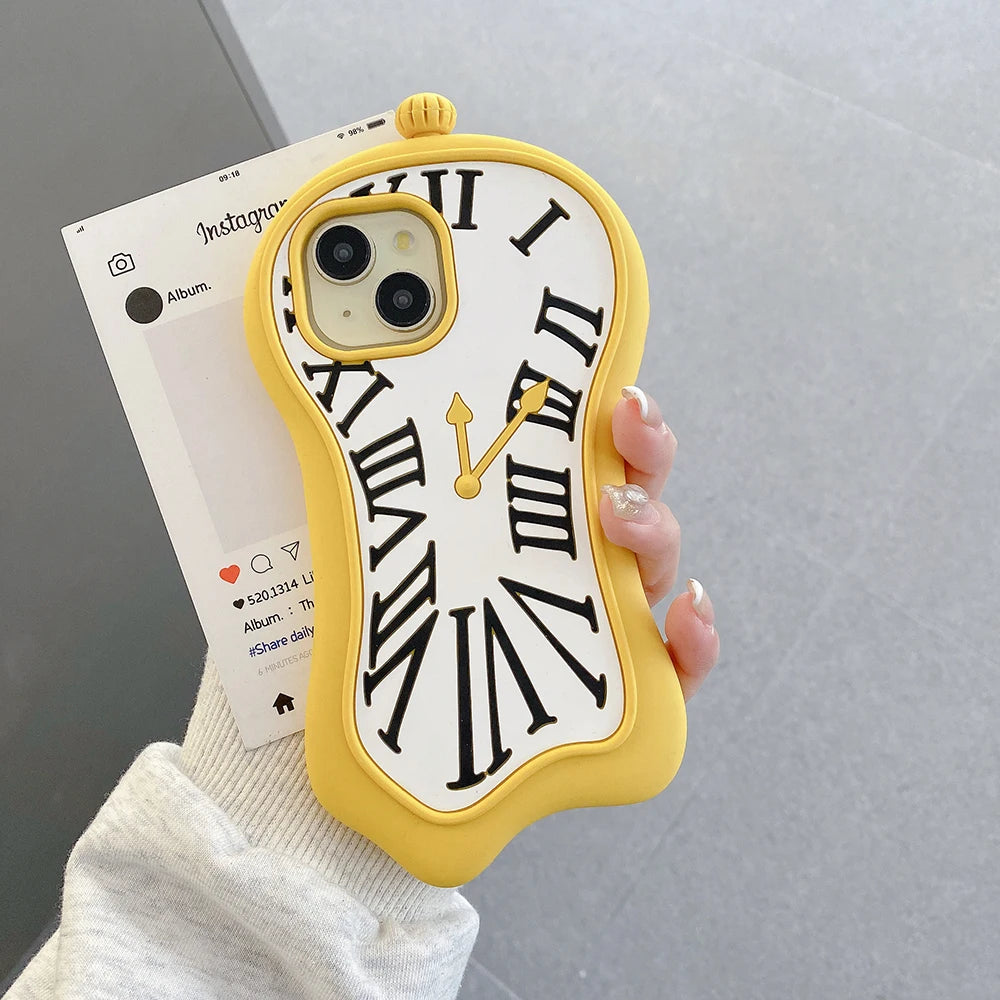 【3Dシリーズ】ユニーク時計デザイン 立体スマホケース｜iPhone対応 #250925