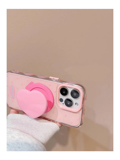 【ハートスタンド付き】クリアスマホケース｜iPhone対応 #250501