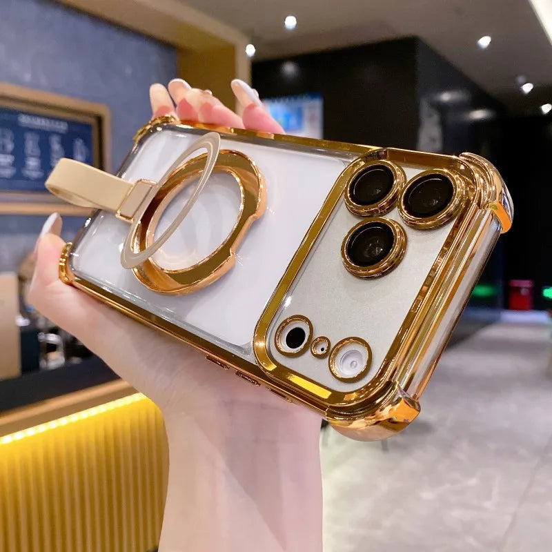 クリアメタルリング ケース｜透明 × カラーフレーム  iPhoneケース #240406