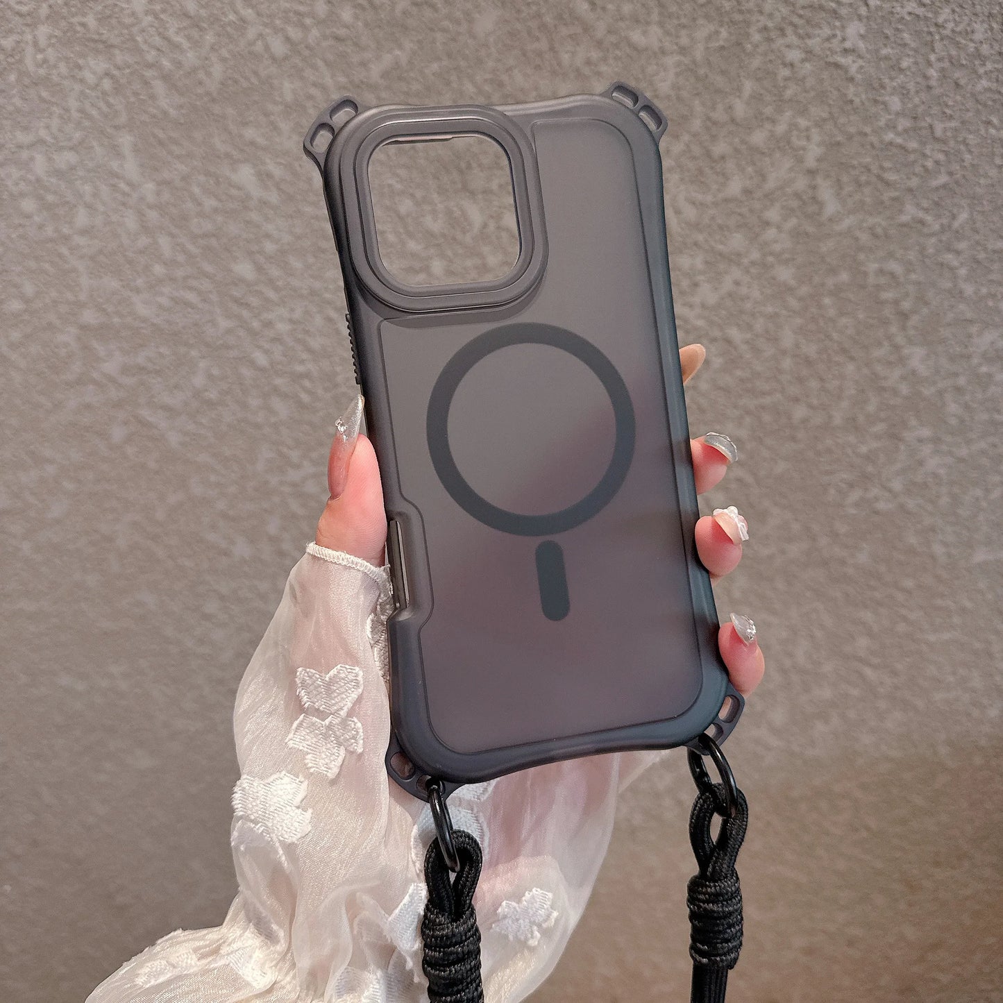 ビビッドカラー バンパー ストラップ付き Magnet内蔵 iPhoneケース｜クリア・ポップ #260057