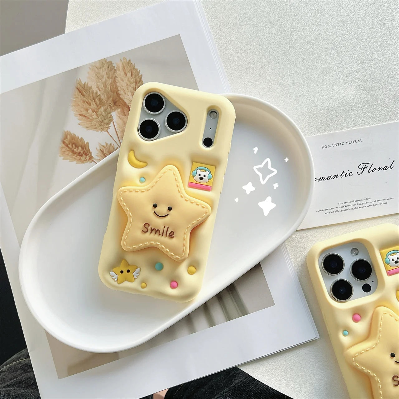 【スマイルスター】立体スター 星 × ポップソケット スマホケース｜iPhone対応 #250217