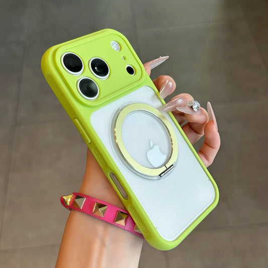 マットカラー iPhoneケース｜ビビッド配色・リング一体型・耐衝撃デザイン #240412