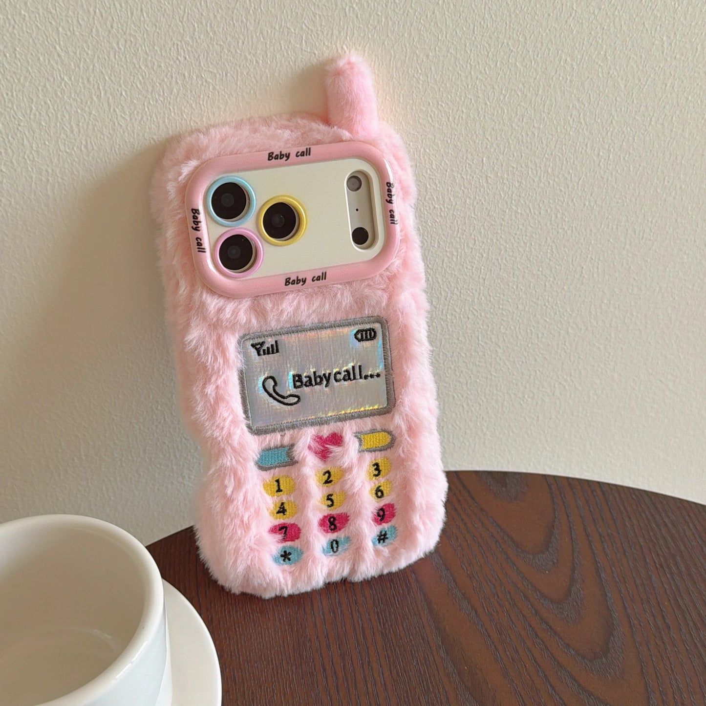 もこもこ ぬいぐるみ風 電話デザイン 韓国 かわいい｜iPhoneケース#260503