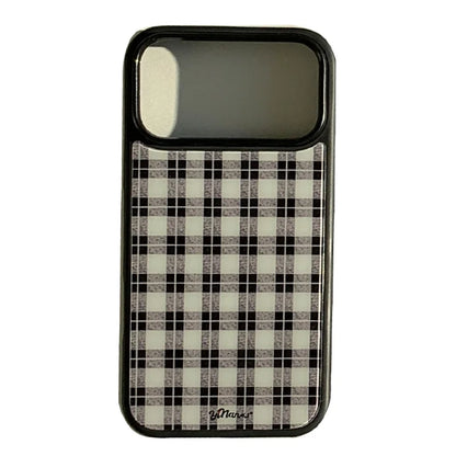 チェック柄 スタンドグリップ付き Magnet内蔵 iPhoneケース｜レトロデザイン #260003