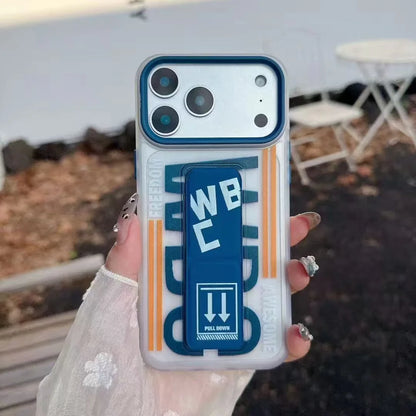 【折りたたみシリーズ】WBC カラーバー スマホケース｜耐衝撃クリア × 便利グリップ付き｜iPhone対応 #241122