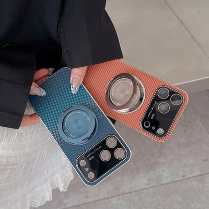 【折りたたみリングスタンド】耐衝撃 スリム TPU シンプル スタイリッシュ カーボン調デザイン スマホケース｜iPhone対応 #251228