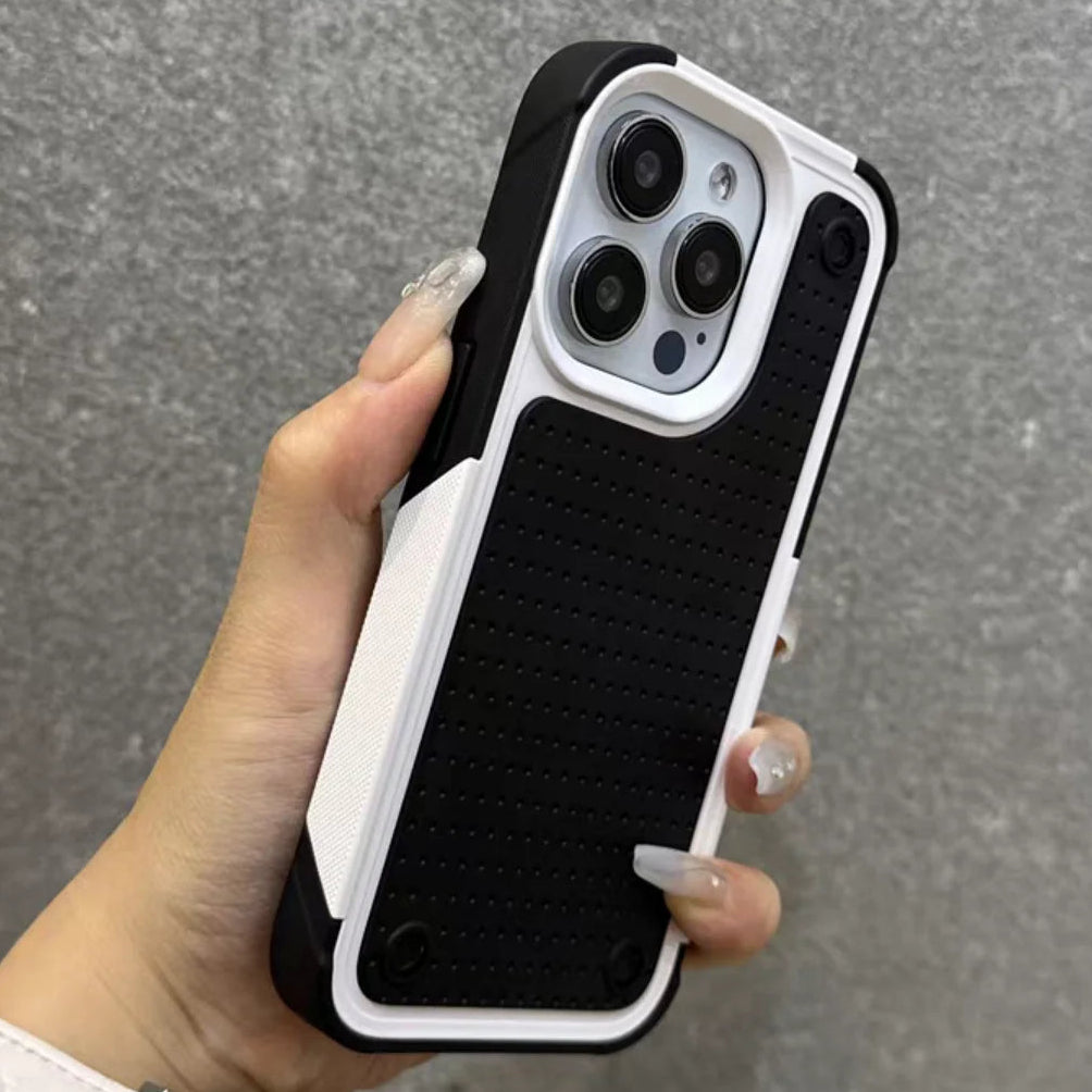 グリップデザイン 耐衝撃 iPhoneケース｜滑り止めバックパネル #240107