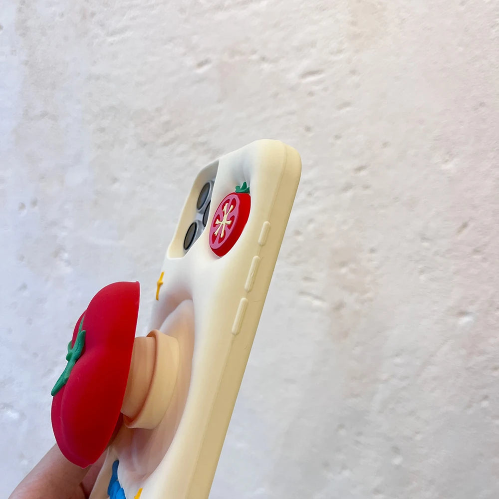 【フルーツシリーズ】立体トマトデザイン ポップ3D スマホケース｜iPhone対応 #250830