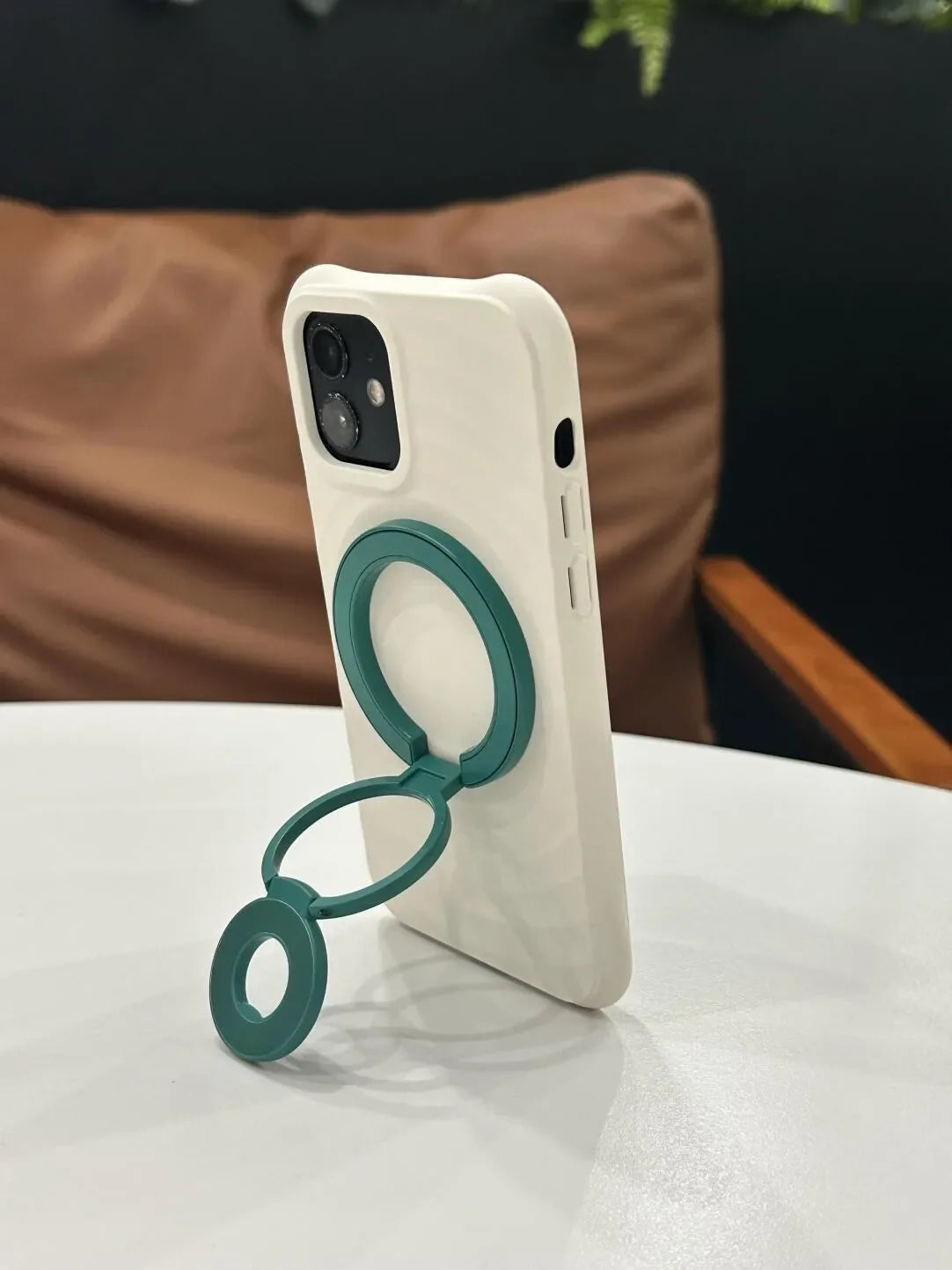 【スマホリング】バイカラー リングスタンド付き Magnet内蔵 iPhoneケース｜大人かわいい・トレンド #261081