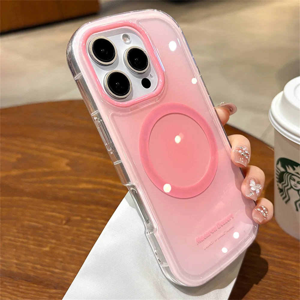 【Magnet内蔵】ふんわりチーク 滲み グラデデザイン パステルカラー｜iPhone対応 #260125