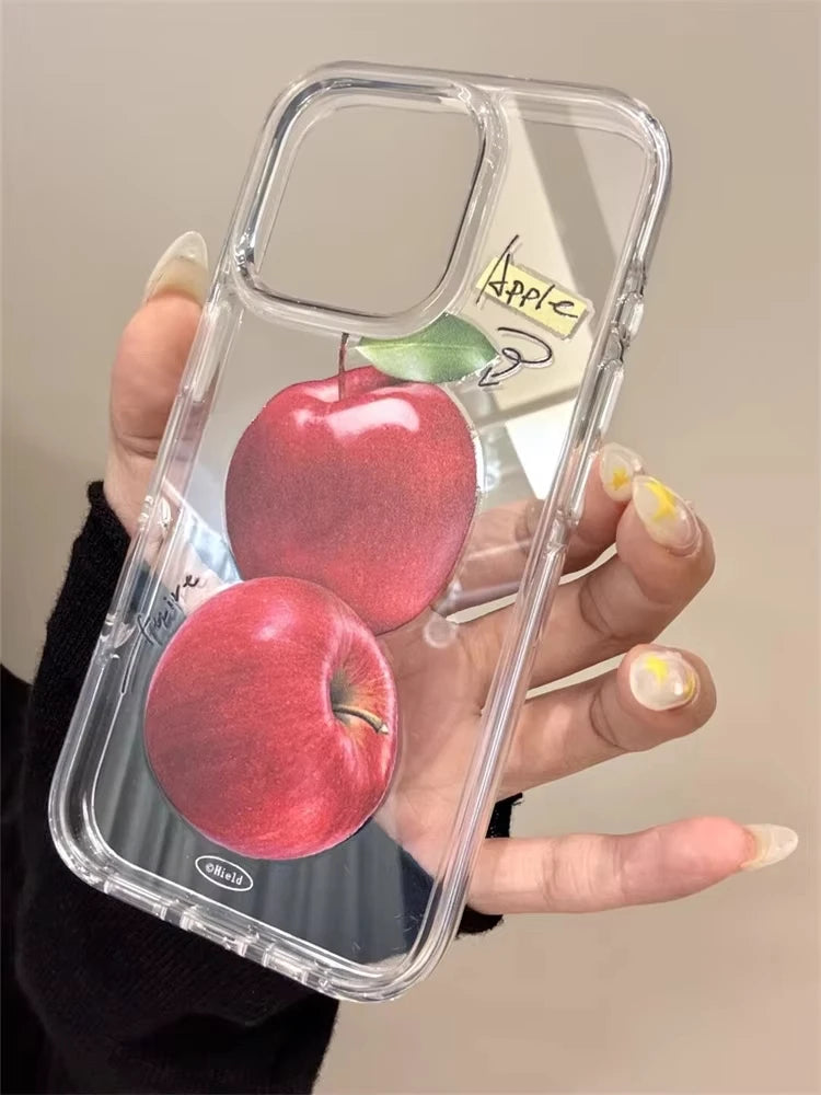 フルーツデザイン クリア iPhoneケース｜スイカ・梨・チェリー #260079