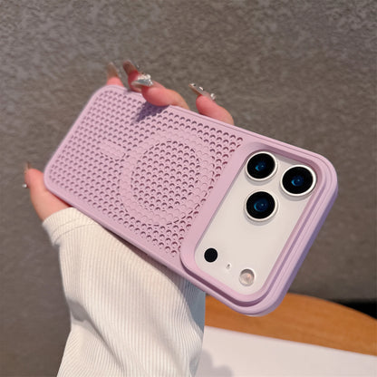 【Magnet内蔵】シリコンラバー エアドット 立体グリップ 耐衝撃 スマホケース｜iPhone対応 #250419