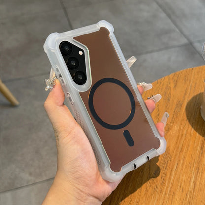 【Galaxy対応】透け感が可愛いパステルカラー マグネット対応 ケース ｜クリア・アクティブ風  #261030