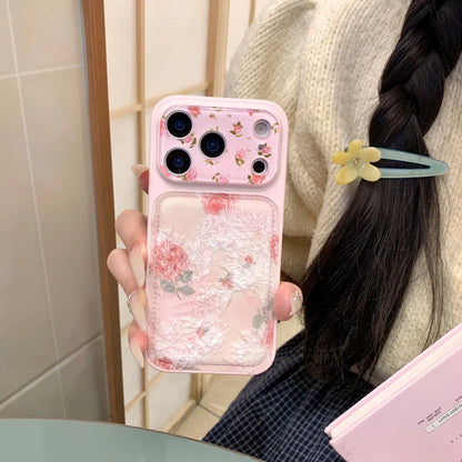 【ローズ柄】iPhoneケース エンボスデザイン マット｜ローズフラワー 大人フェミニン #231027