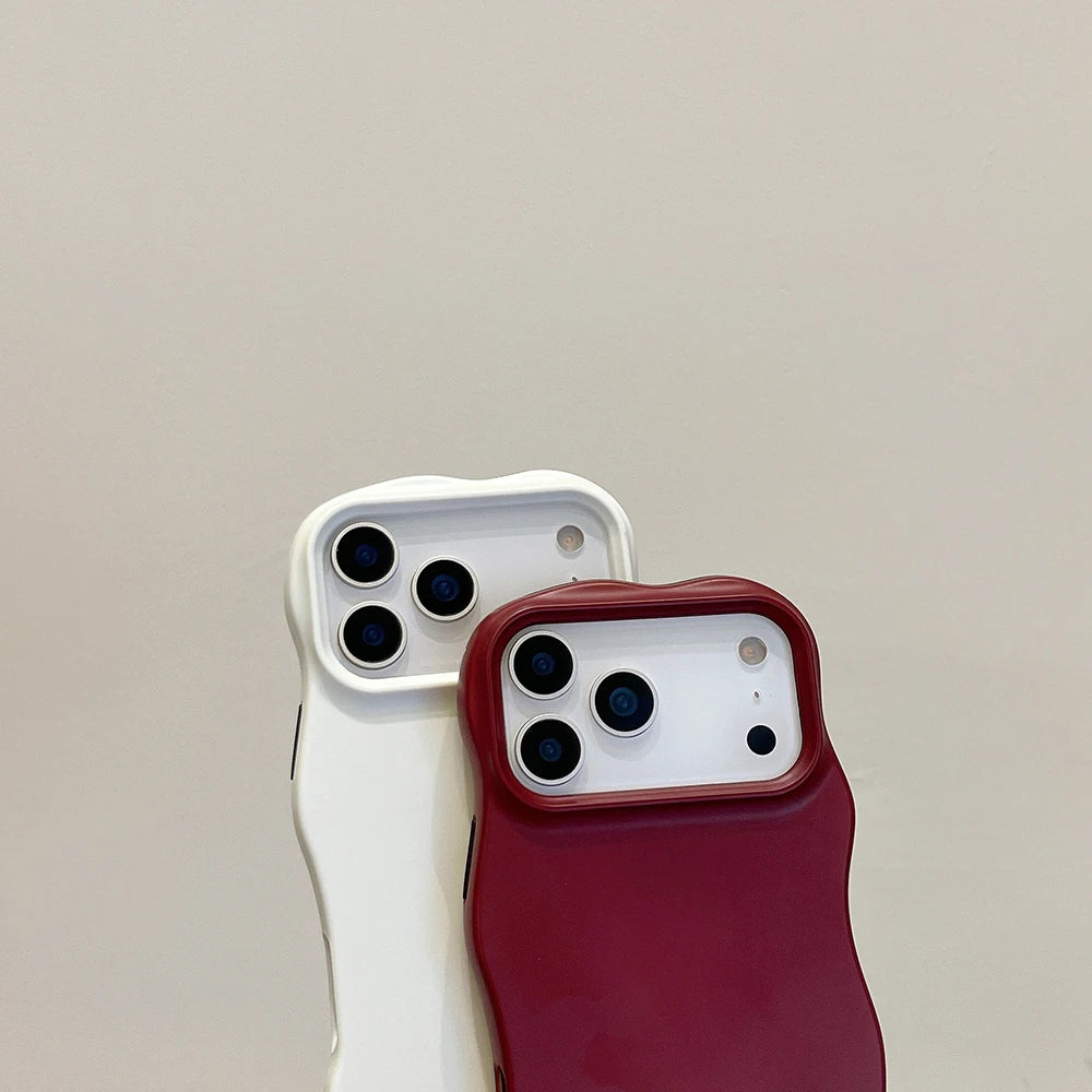 シンプル  無地 ウェーブフレーム iPhoneケース ソフトケース #260317
