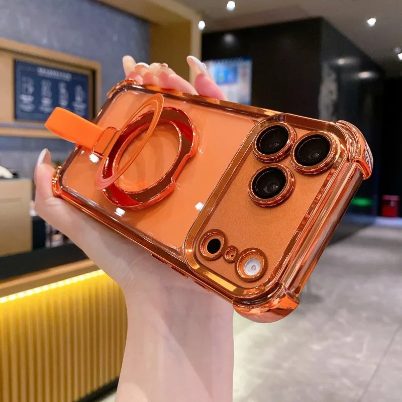 クリアメタルリング ケース｜透明 × カラーフレーム  iPhoneケース #240406