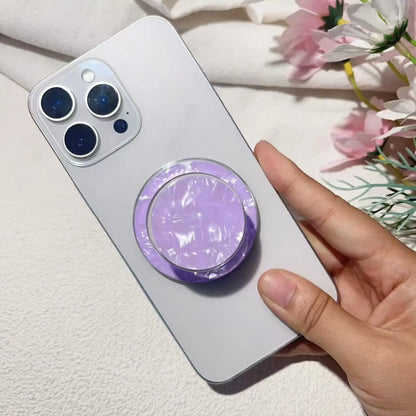 【スマホグリップ】パステルクリア ホログラムシェル  #241110