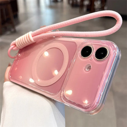 グラデーション ジェリーカラー ストラップ付き Magnet内蔵 iPhoneケース｜クリア・爽やか #260037