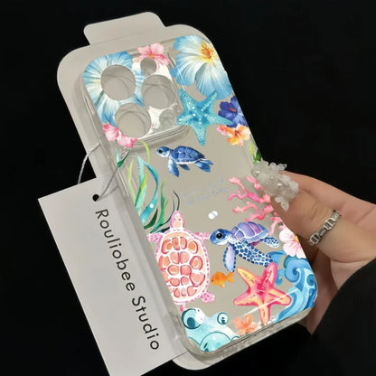 海の生き物 サンゴ柄デザイン iPhoneケース｜マリン・カラフル #260089