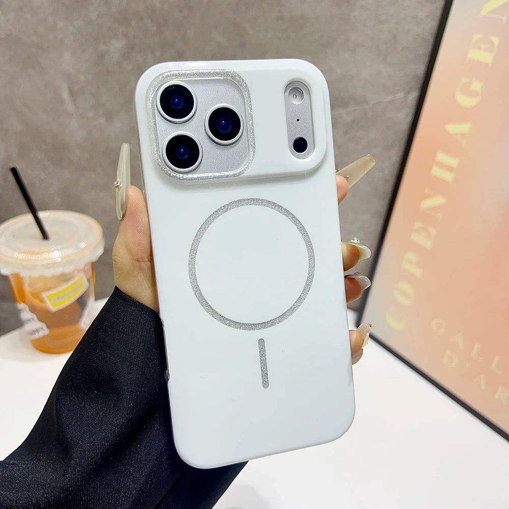 【Magnet内蔵】パステルグリッターサークル ツヤかわスマホケース｜iPhone対応 #241021