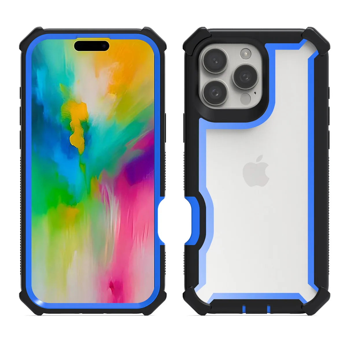 クリア バンパー ネオンフレーム iPhoneケース｜耐衝撃プロテクトデザイン #240108