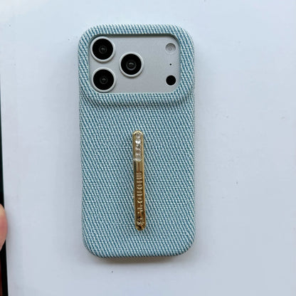 ビジューライン スリムグリップ iPhoneケース｜レザー調・高級感デザイン #231225