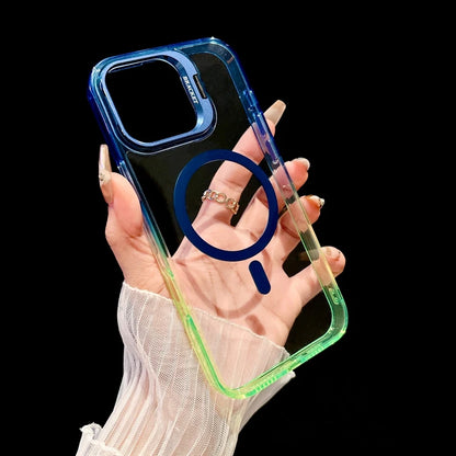 【グラデーションフレーム】 ワンタッチスタンド クリア スマホケース｜iPhone対応 #240902