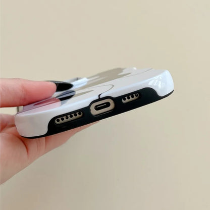 【モノトーンシリーズ】個性派アートライン モダンモノクロデザイン スマホケース｜iPhone対応 #251018