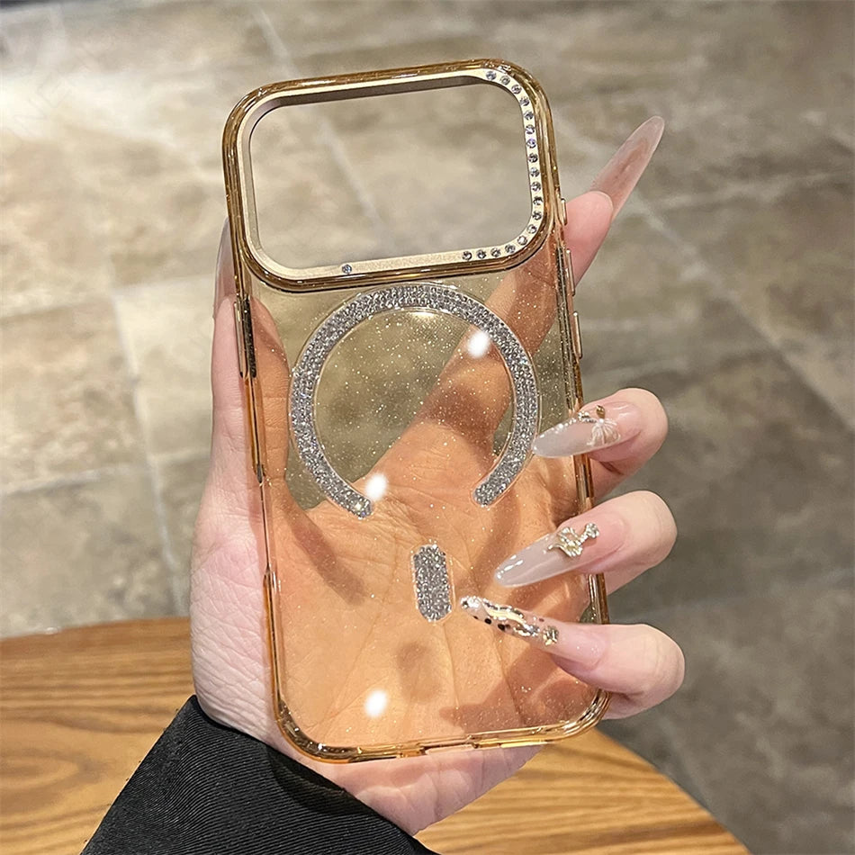 ビジューリング グリッターケース｜キラキラ×リング一体型iPhoneケース #240403
